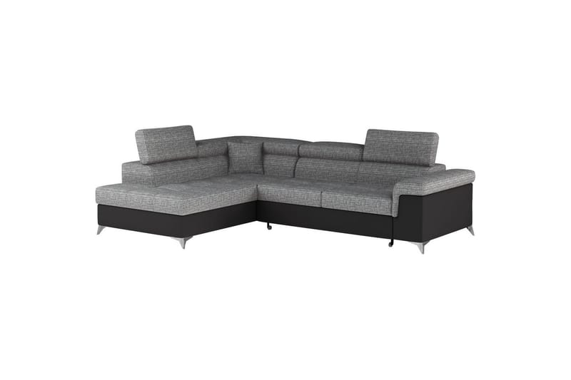 Hörnsoffa Eltap Eridano 275x202x88 cm - Berlin 01, Mjuk 11, Grå, Svart, Vänster - Möbler - Soffa - Skinnsoffa