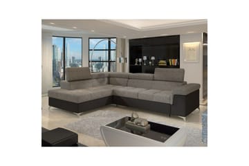 Hörnsoffa Eltap Eridano 275x202x88 cm - Berlin 01, Mjuk 11, Grå, Svart, Vänster - Möbler - Soffa - Skinnsoffa