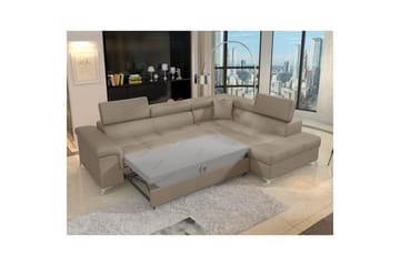 Hörnsoffa Eltap Eridano 275x202x88 cm - Monolith 09, Mörkbeige, Höger - Möbler - Soffa - Sammetssoffa