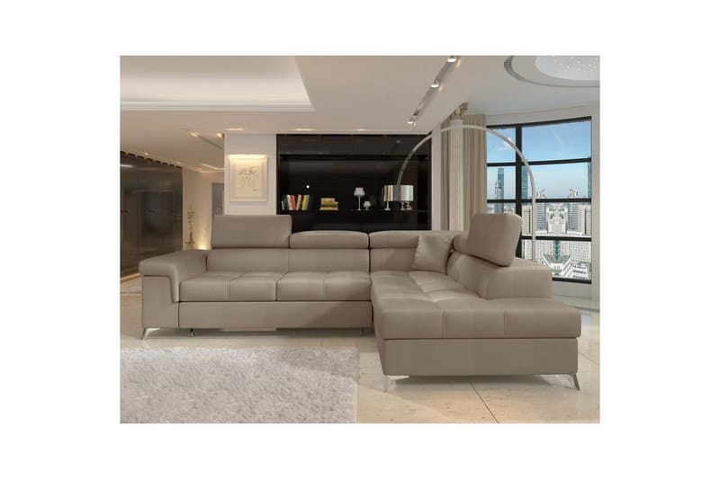 Hörnsoffa Eltap Eridano 275x202x88 cm - Monolith 09, Mörkbeige, Höger - Möbler - Soffa - Sammetssoffa