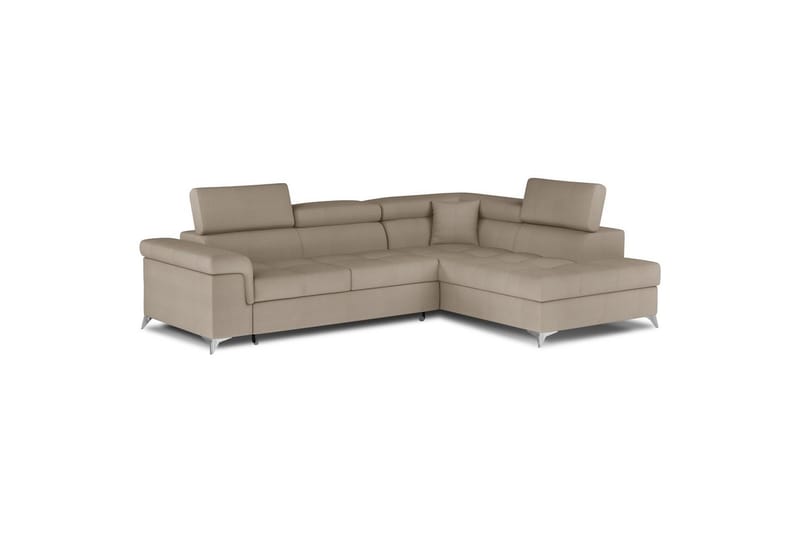 Hörnsoffa Eltap Eridano 275x202x88 cm - Monolith 09, Mörkbeige, Höger - Möbler - Soffa - Sammetssoffa