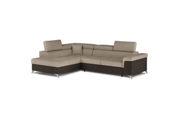 Hörnsoffa Eltap Eridano 275x202x88 cm - Monolith 09, Monolith 29, Mörkbeige, Brun, Höger - Möbler - Soffa - Sammetssoffa