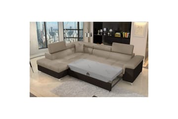 Hörnsoffa Eltap Eridano 275x202x88 cm - Monolith 09, Monolith 29, Mörkbeige, Brun, Vänster - Möbler - Soffa - Sammetssoffa