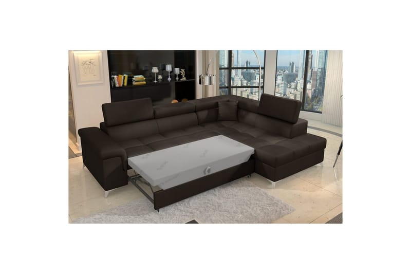 Hörnsoffa Eltap Eridano 275x202x88 cm - Monolith 29, Mörkbrun, Höger - Möbler - Soffa - Sammetssoffa