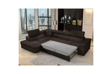 Hörnsoffa Eltap Eridano 275x202x88 cm - Monolith 29, Mörkbrun, Vänster - Möbler - Soffa - Sammetssoffa