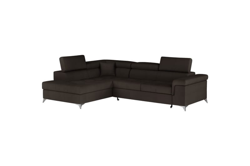 Hörnsoffa Eltap Eridano 275x202x88 cm - Monolith 29, Mörkbrun, Vänster - Möbler - Soffa - Sammetssoffa