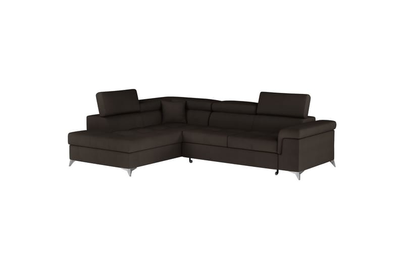 Hörnsoffa Eltap Eridano 275x202x88 cm - Monolith 29, Mörkbrun, Vänster - Möbler - Soffa - Sammetssoffa