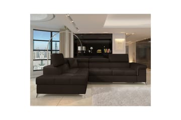 Hörnsoffa Eltap Eridano 275x202x88 cm - Monolith 29, Mörkbrun, Vänster - Möbler - Soffa - Sammetssoffa