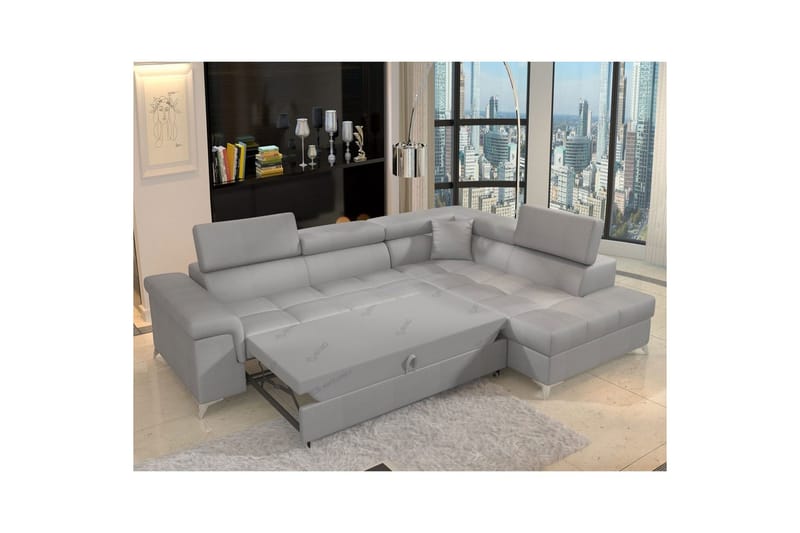 Hörnsoffa Eltap Eridano 275x202x88 cm - Monolith 84, Ljusgrå, Höger - Möbler - Soffa - Sammetssoffa