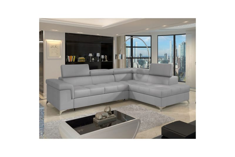 Hörnsoffa Eltap Eridano 275x202x88 cm - Monolith 84, Ljusgrå, Höger - Möbler - Soffa - Sammetssoffa