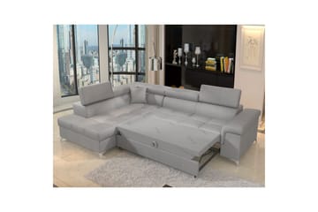 Hörnsoffa Eltap Eridano 275x202x88 cm - Monolith 84, Ljusgrå, Vänster - Möbler - Soffa - Sammetssoffa