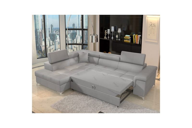 Hörnsoffa Eltap Eridano 275x202x88 cm - Monolith 84, Ljusgrå, Vänster - Möbler - Soffa - Sammetssoffa