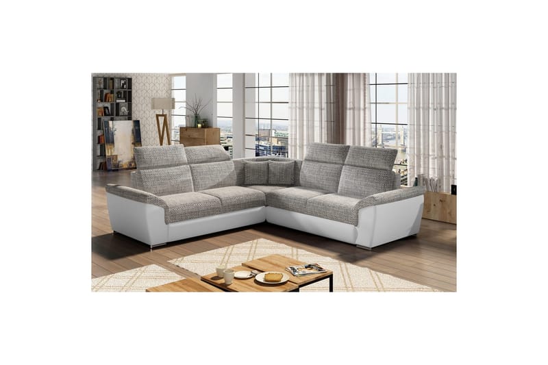 Hörnsoffa Eltap Federico 266x102x266 cm - Berlin 01, Mjuk 17, Grå, Universell - Möbler - Soffa - Skinnsoffa