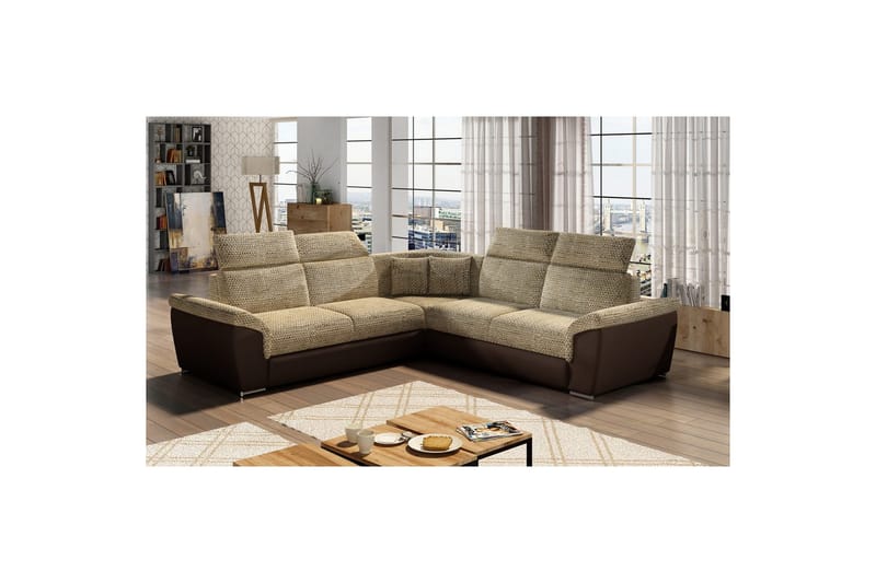 Hörnsoffa Eltap Federico 266x102x266 cm, Berlin 03, Mjuk 66, Beige, Universell