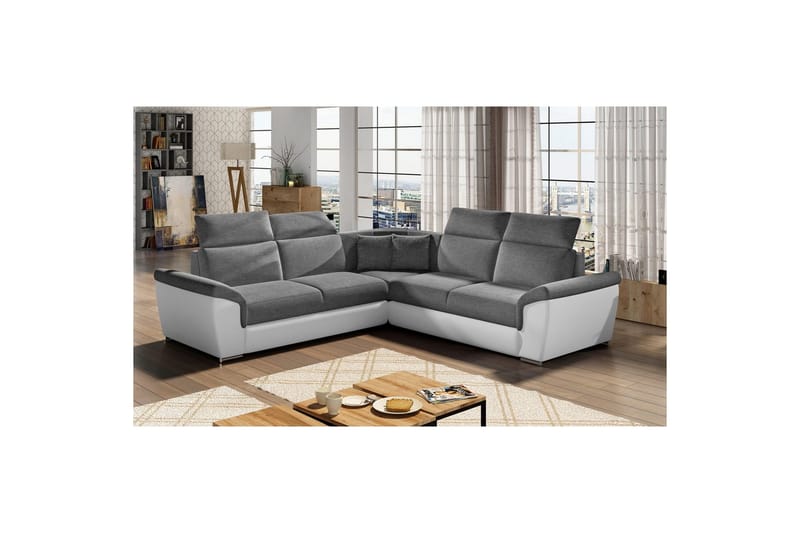 Hörnsoffa Eltap Federico 266x102x266 cm - Sawana 05, Soft 17, Mörkgrå, Universell - Möbler - Soffa - Skinnsoffa