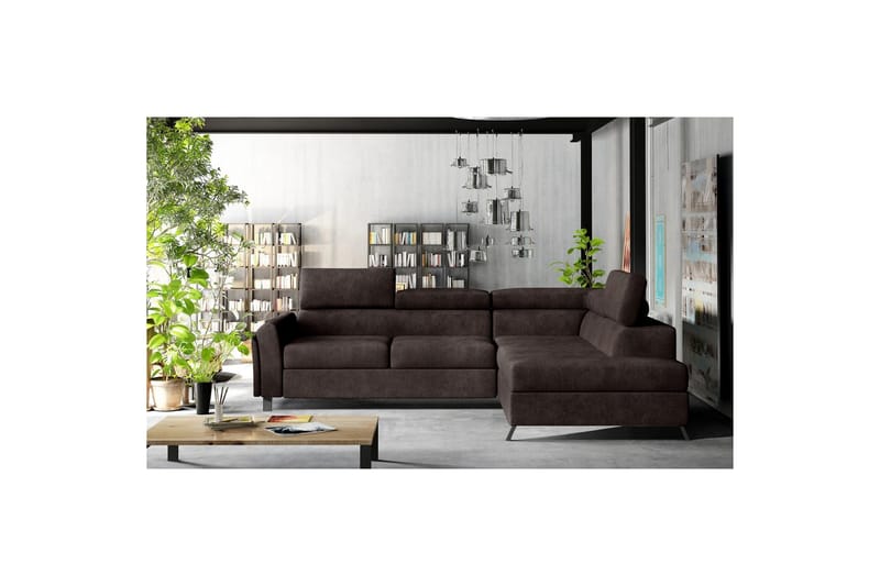 Hörnsoffa Eltap Kairos 265x200x92 cm - Dora 28, Mörkbrun, Höger - Möbler - Soffa - Skinnsoffa