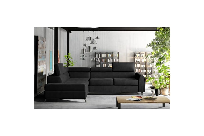 Hörnsoffa Eltap Kairos 265x200x92 cm - Mat Velvet 99, Blå, Vänster - Möbler - Soffa - Sammetssoffa