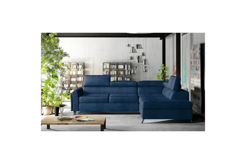 Hörnsoffa Eltap Kairos 265x200x92 cm - Monolit 77, Blå, Höger - Möbler - Soffa - Sammetssoffa