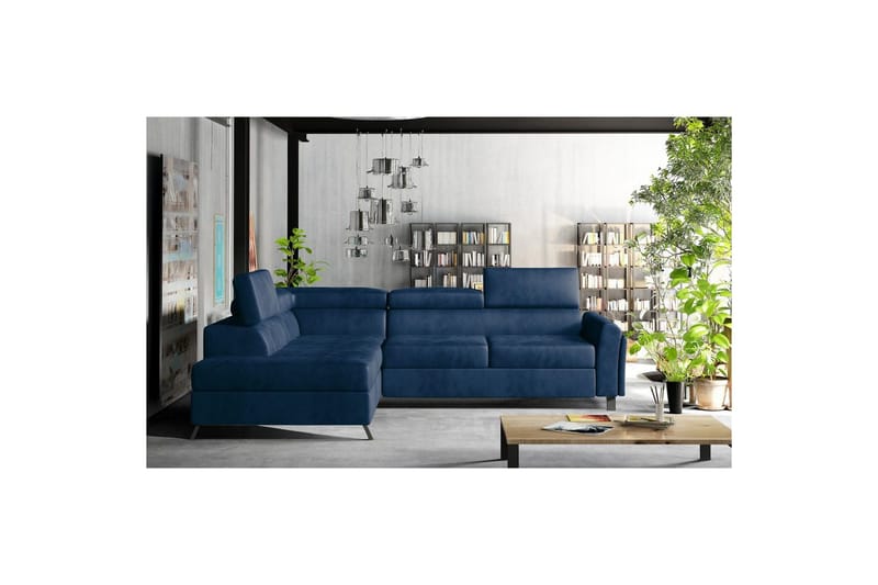 Hörnsoffa Eltap Kairos 265x200x92 cm - Monolit 77, Blå, Vänster - Möbler - Soffa - Sammetssoffa