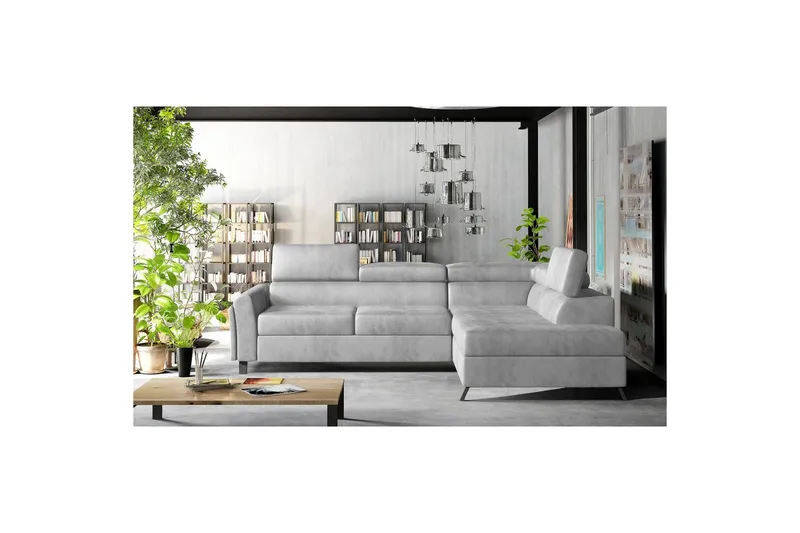 Hörnsoffa Eltap Kairos 265x200x92 cm, Monolit 84, Ljusgrå, Höger