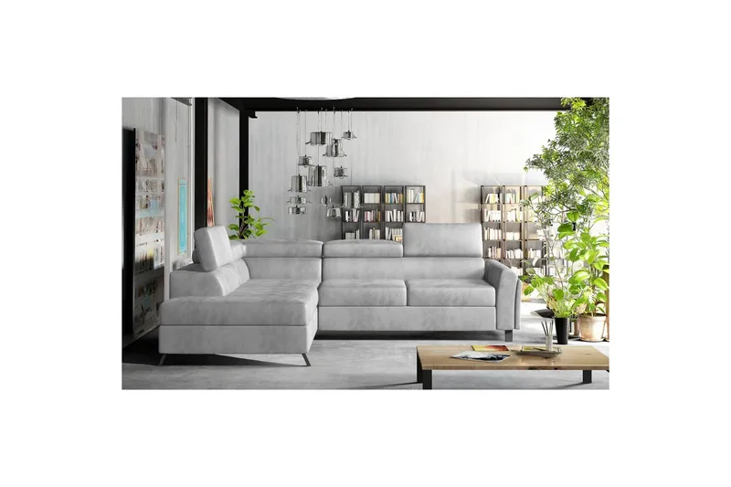 Hörnsoffa Eltap Kairos 265x200x92 cm, Monolit 84, Ljusgrå, Vänster