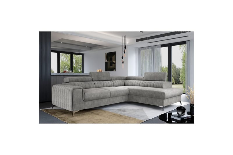 Hörnsoffa Eltap Laurence 278x205x92 cm - Dora 90, Grå, Höger - Möbler - Soffa - Skinnsoffa