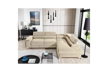 Hörnsoffa Eltap Laurence 278x205x92 cm - Monolith 04, Ljus Beige, Höger - Möbler - Soffa - Sammetssoffa