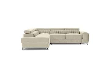 Hörnsoffa Eltap Laurence 278x205x92 cm - Monolith 04, Ljus Beige, Vänster - Möbler - Soffa - Sammetssoffa