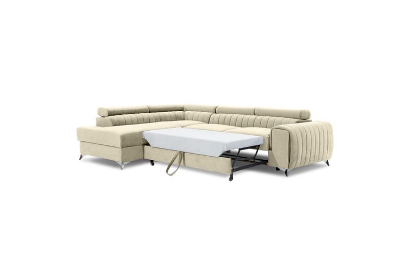 Hörnsoffa Eltap Laurence 278x205x92 cm - Monolith 04, Ljus Beige, Vänster - Möbler - Soffa - Sammetssoffa
