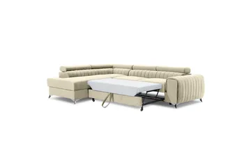 Hörnsoffa Eltap Laurence 278x205x92 cm - Monolith 04, Ljus Beige, Vänster - Möbler - Soffa - Sammetssoffa
