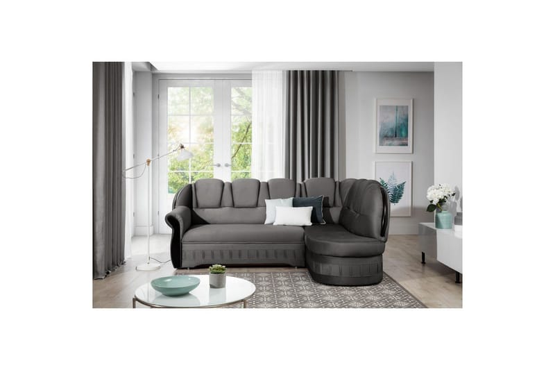 Hörnsoffa Eltap Lord 243x180x112 cm - Nube 5, Grå, Höger - Möbler - Soffa - Sammetssoffa