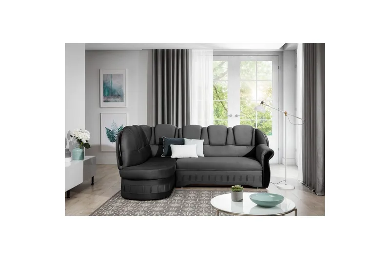 Hörnsoffa Eltap Lord 243x180x112 cm, Nube 6, Mörkgrå, Vänster