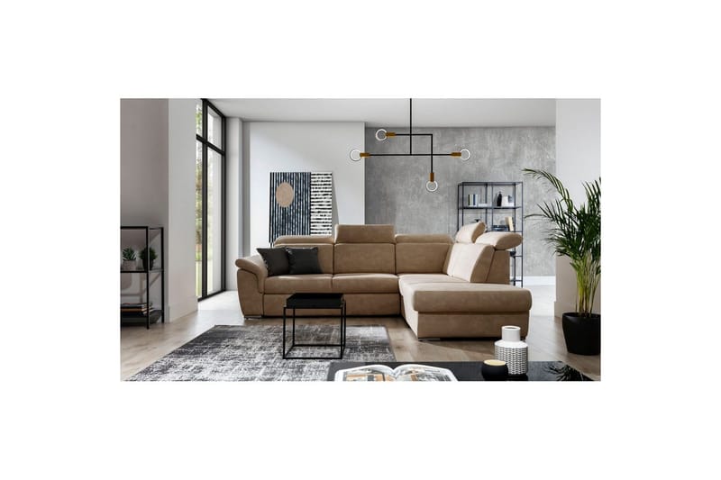 Hörnsoffa Eltap Loreto 260x210x102 cm - Dora 21, Beige, Höger - Möbler - Soffa - Skinnsoffa