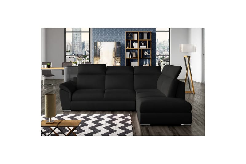 Hörnsoffa Eltap Loreto 260x210x102 cm - Mat Velvet 99, Blå, Höger - Möbler - Soffa - Sammetssoffa