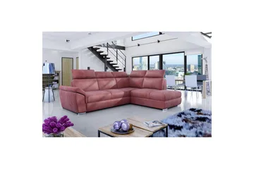 Hörnsoffa Eltap Loreto 260x210x102 cm - Monolit 63, Rosa, Höger - Möbler - Soffa - Sammetssoffa