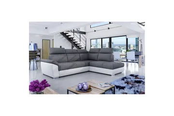 Hörnsoffa Eltap Loreto 260x210x102 cm - Sawana 05, Soft 17, Grå, Vit, Höger - Möbler - Soffa - Skinnsoffa