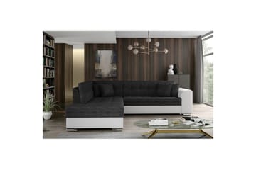 Hörnsoffa Eltap Pieretta 260x207x78 cm - Berlin 02, Soft 17, Svart, Vit, Vänster - Möbler - Soffa - Skinnsoffa