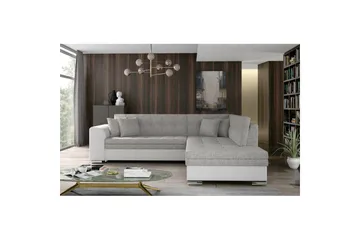 Hörnsoffa Eltap Pieretta 260x207x78 cm - Berlin 01, Soft 17, Grå, Vit, Höger - Möbler - Soffa - Skinnsoffa