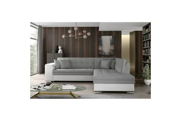 Hörnsoffa Eltap Pieretta 260x207x78 cm - Sawana 21, Soft 17, Grå, Vit, Höger - Möbler - Soffa - Skinnsoffa
