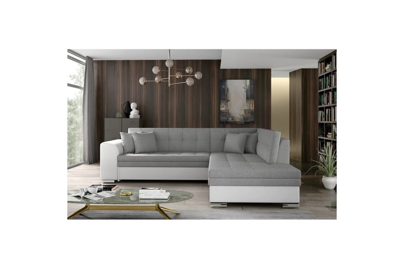 Hörnsoffa Eltap Pieretta 260x207x78 cm - Sawana 21, Soft 17, Grå, Vit, Höger - Möbler - Soffa - Skinnsoffa
