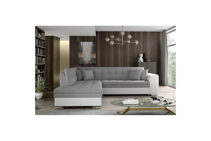Hörnsoffa Eltap Pieretta 260x207x78 cm, Sawana 21, Soft 17, Grå, Vit, Vänster