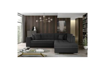 Hörnsoffa Eltap Pieretta 260x207x78 cm - Inari 96, Soft 11, Mörkgrå, Svart, Höger - Möbler - Soffa - Skinnsoffa