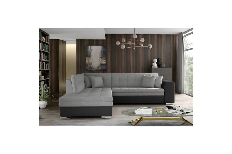 Hörnsoffa Eltap Pieretta 260x207x78 cm - Sawana 21, Soft 11, Grå, Svart, Vänster - Möbler - Soffa - Skinnsoffa