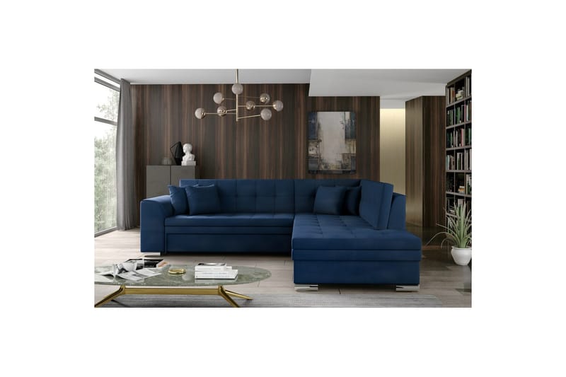 Hörnsoffa Eltap Pieretta 260x207x78 cm - Monolith 77, Blå, Höger - Möbler - Soffa - Sammetssoffa