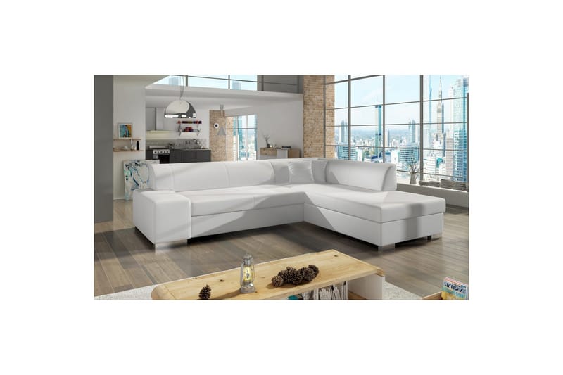 Hörnsoffa Eltap Porto 278x217x74 cm, Soft 17, Vit, Höger