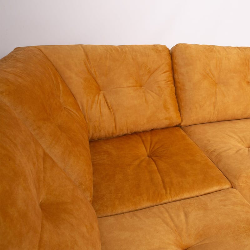 Hörnsoffa Ivarby Gul Vänster - gul - Möbler - Soffa - Sammetssoffa