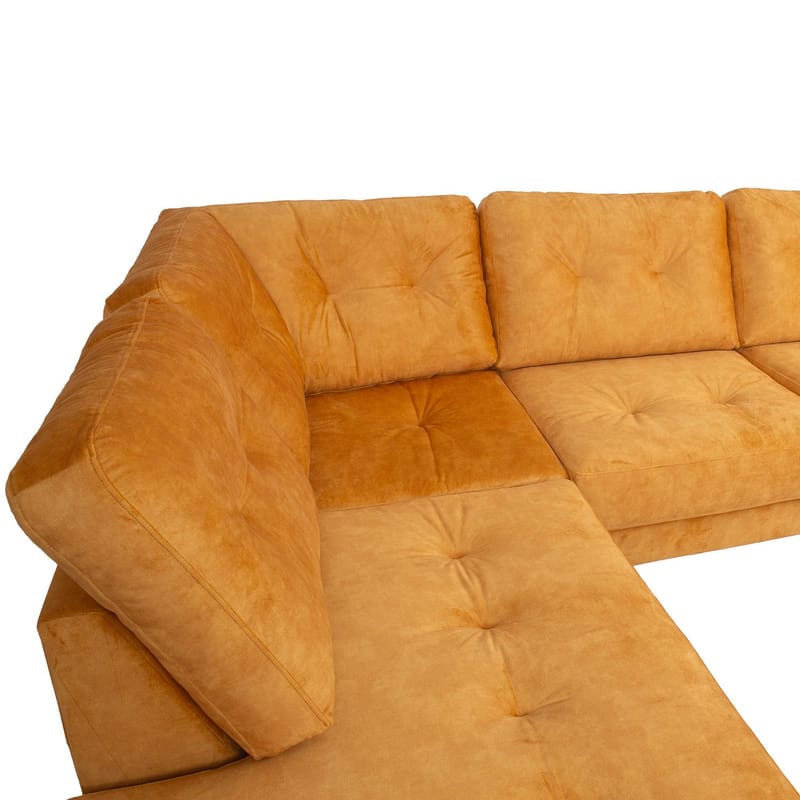 Hörnsoffa Ivarby Gul Vänster - gul - Möbler - Soffa - Sammetssoffa
