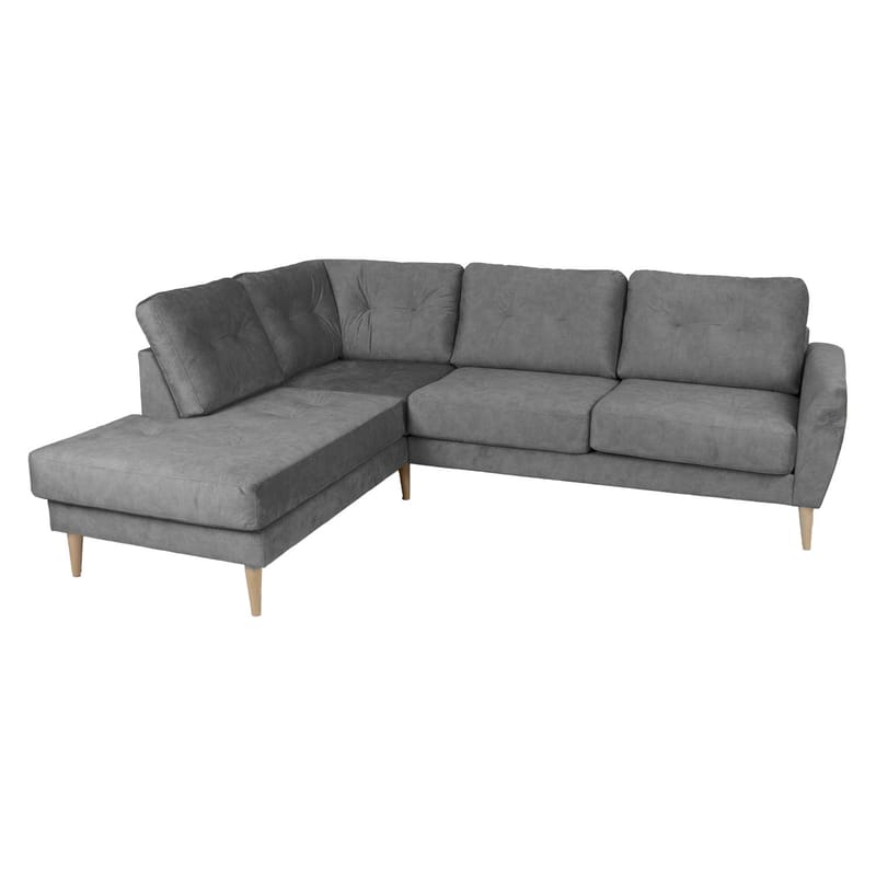Hörnsoffa Ivarby Vänster - grå - Möbler - Soffa - Sammetssoffa