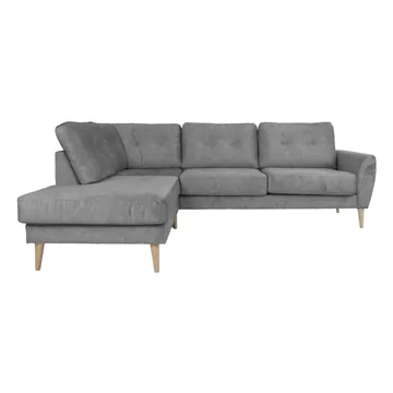 Hörnsoffa Ivarby Vänster - grå - Möbler - Soffa - Sammetssoffa