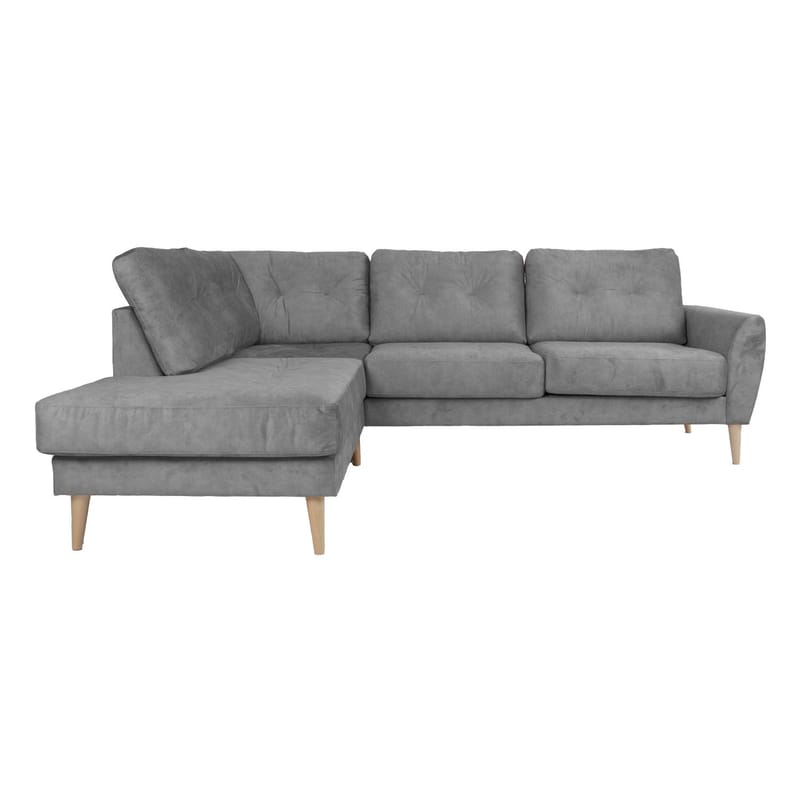 Hörnsoffa Ivarby Vänster - grå - Möbler - Soffa - Sammetssoffa